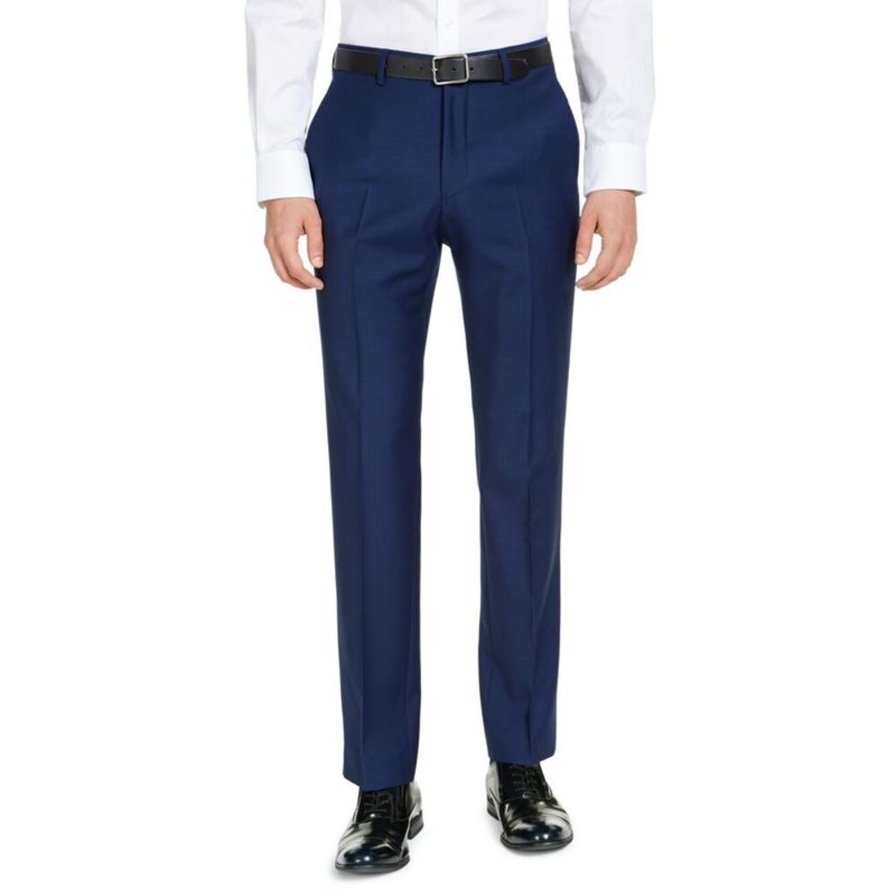 Armani Exchange Mens Navy Wool Blend Modern Fit Suit Pants Trousers NWT